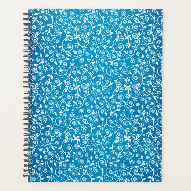 Agenda Hermoso patrón geométrico azul (Anverso)