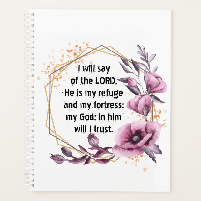 Agenda Hermoso Salmo 91 Planner Floral (Anverso)