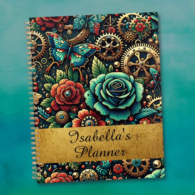 Agenda Hermoso tema de engranajes y rosas Steampunk (Subido por el creador)