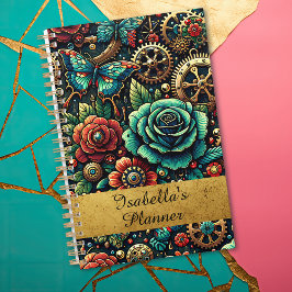 Agenda Hermosos engranajes y Rosas temáticos de Steampunk