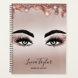 Agenda Hermosos ojos azotes rosa oro gotea maquillaje niñ