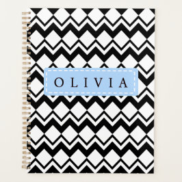 Agenda Hermosos patrones en negro y blanco con nombre per