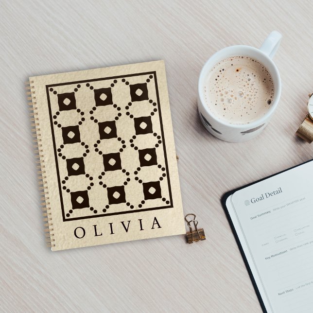 Agenda Hermosos patrones en negro y blanco con nombre per (Subido por el creador)