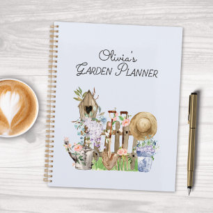 Agenda Herramientas de jardinería floral acuarela Jardín