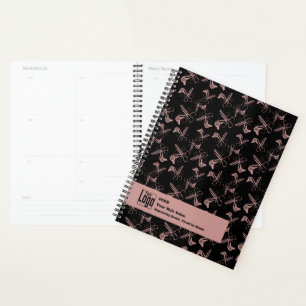 Agenda Herramientas de peluquería promocional Patrón rosa