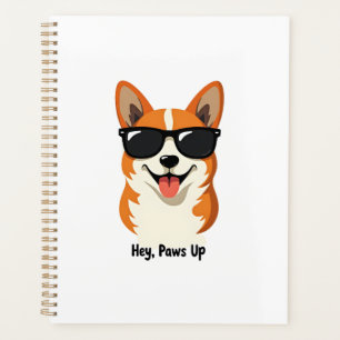 Agenda Hey Vintage, Patas Arriba Corgi con Gafas Divertid