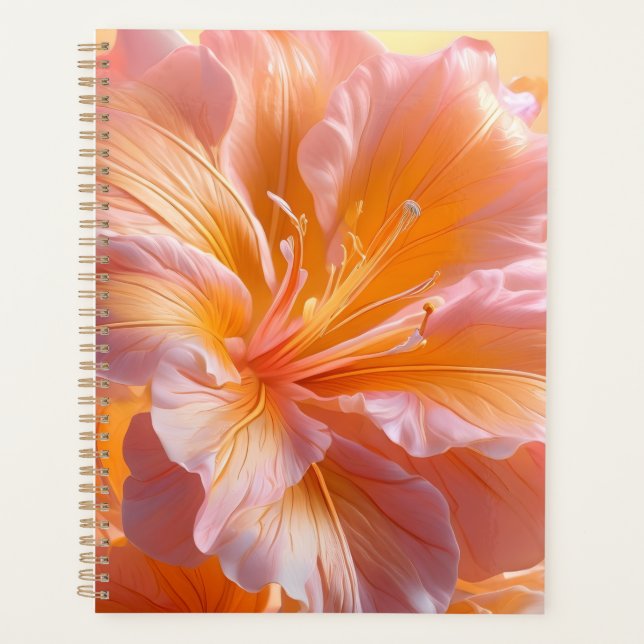Agenda Hibisco Floral Melocotón Vibrante (Anverso)