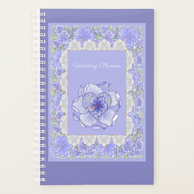 Agenda Hibiscus & lace BLUE (Anverso)