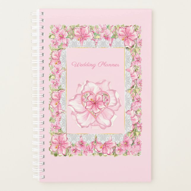 Agenda Hibiscus & lace PINK (Anverso)