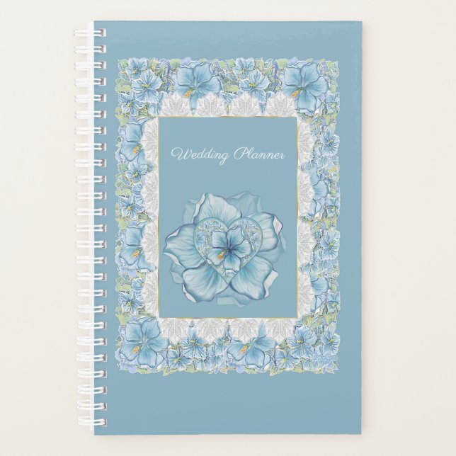 Agenda Hibiscus & lace TURQUOISE (Anverso)