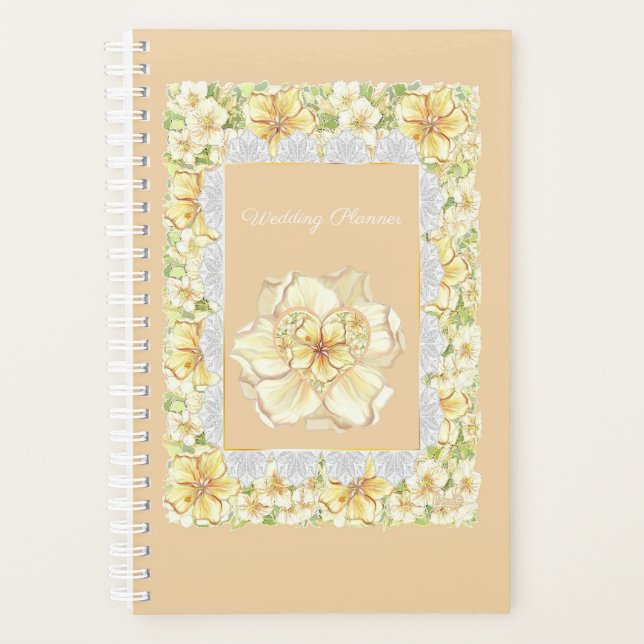 Agenda Hibiscus & lace YELLOW (Anverso)