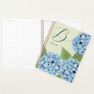 Agenda Hidrangea azul con inicial