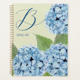 Agenda Hidrangea azul con inicial