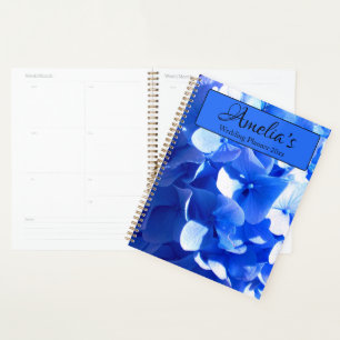 Agenda Hidrenajes azules florales de cobalto elegantes az