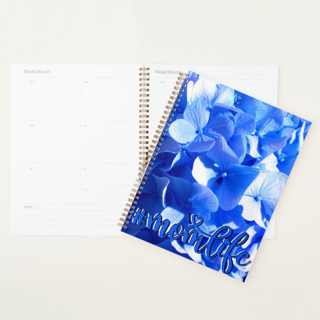Agenda Hidrenajes azules florales de cobalto elegantes az (Demostración)