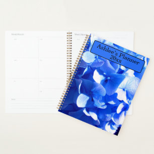 Agenda Hidrenajes azules florales de cobalto elegantes az