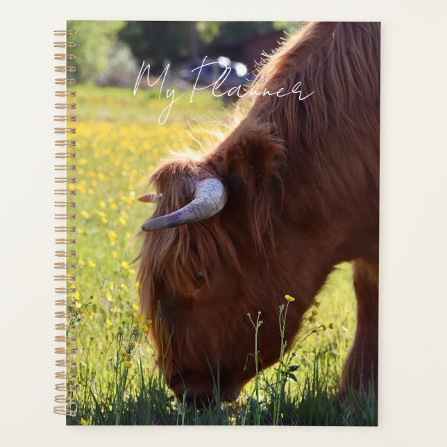 Agenda Highland Cow Planner - Spring Theme (Anverso)