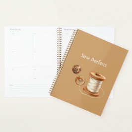 Agenda Hilos Marrón Crema Marfil Para Botones Perfectos P