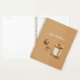 Agenda Hilos Marrón Crema Marfil Para Botones Perfectos P