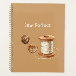 Agenda Hilos Marrón Crema Marfil Para Botones Perfectos P