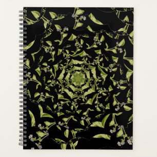 Agenda Hipnosis de naturaleza verde y negra fractal