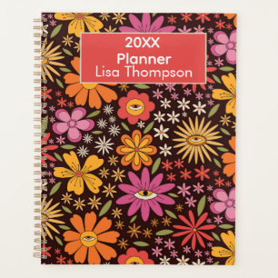 Agenda Hippie Psicodélico Groovy Flores Ojo Personalizado