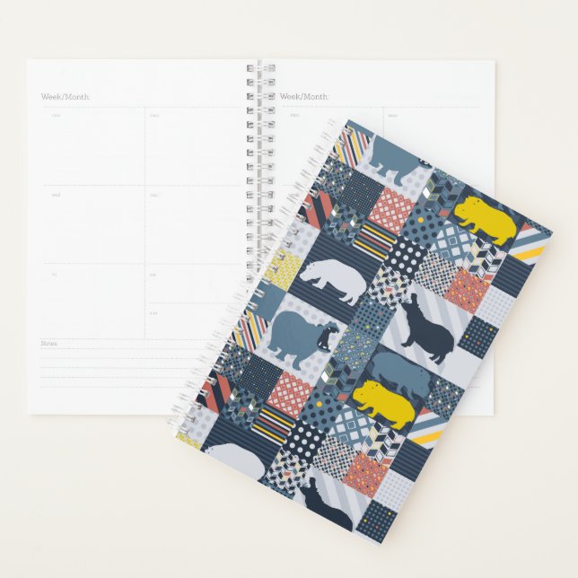 Agenda Hippos Faux Quilt (Demostración)