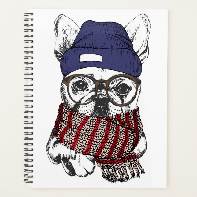 Agenda Hipster Perro Bull Francés (Anverso)