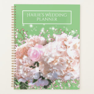 Agenda Hirgueras rosadas romanas, flores blancas rosadas
