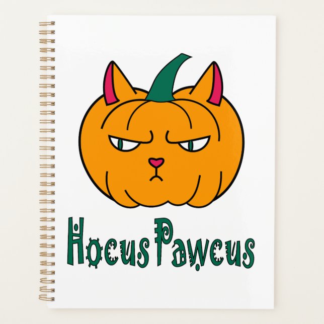 Agenda Hocucus pawcus Halloween calabaza ginger cat magia (Anverso)