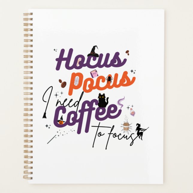 Agenda Hocus Pocus necesito café para enfocarme (Anverso)