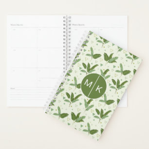 Agenda Hoja de plátano con triángulos Monograma