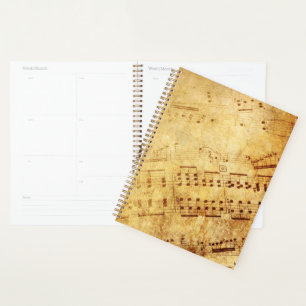 Agenda Hoja de puntuación de la música de chapa antigua d