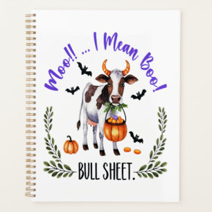 Agenda Hoja de toro de vaca de Halloween