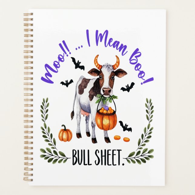 Agenda Hoja de toro de vaca de Halloween (Anverso)