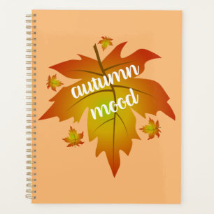 Agenda Hojas de arce en la tipografía de humor de otoño