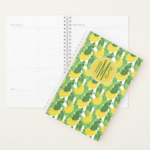 Agenda Hojas De Banano Y Patrón De Frutas Monograma