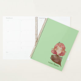Agenda Hojas de color de agua y carácter Chica de árbol