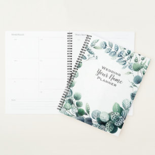 Agenda Hojas de eucalipto verde botánico para boda