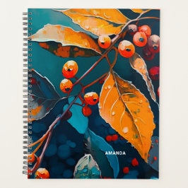 Agenda Hojas de otoño y naturaleza de otoño de madera pin