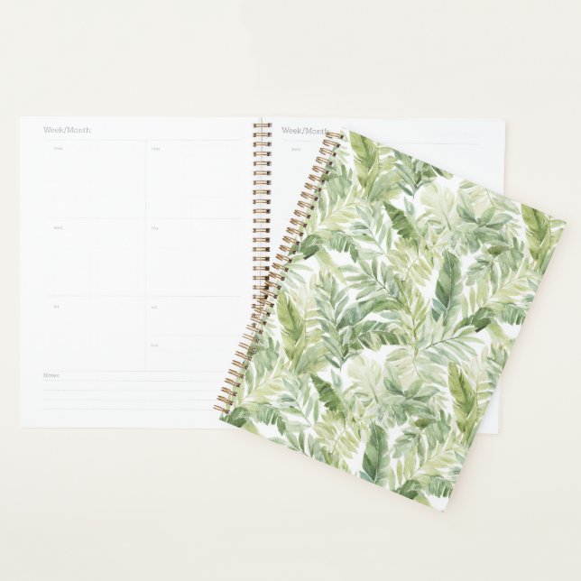Agenda Hojas de palmera verde tropical (Demostración)