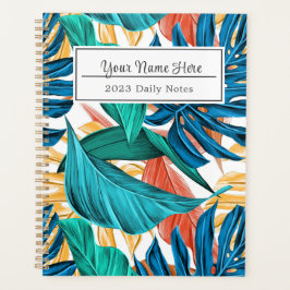 Agenda Hojas tropicales coloridas, diseño de patrones exó