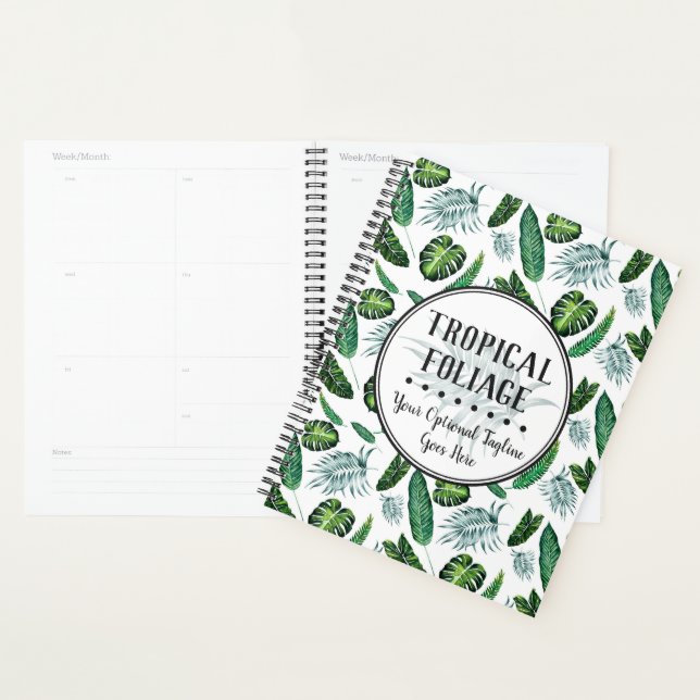 Agenda Hojas tropicales de palma y acuarela de vegetación (Demostración)