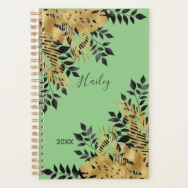 Agenda Hojas tropicales Glam Black & Gold