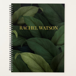 Agenda Hojas tropicales verdes oscuras