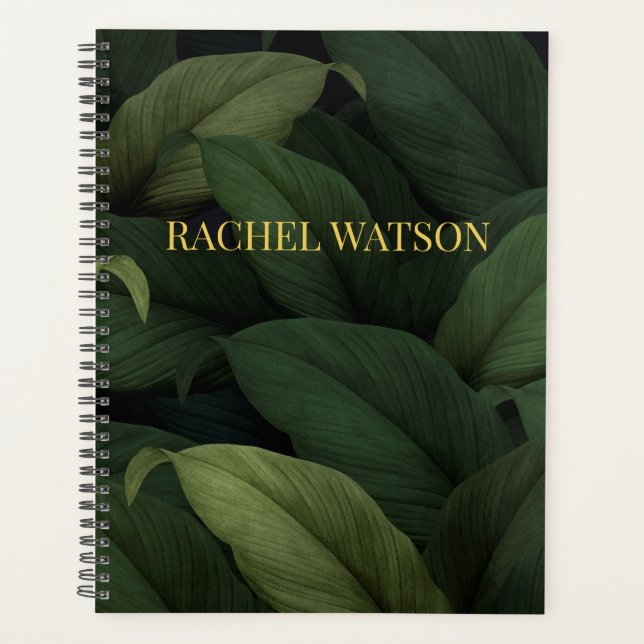 Agenda Hojas tropicales verdes oscuras (Anverso)