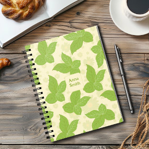 Agenda Hojas verdes de época con patrón floral de margari