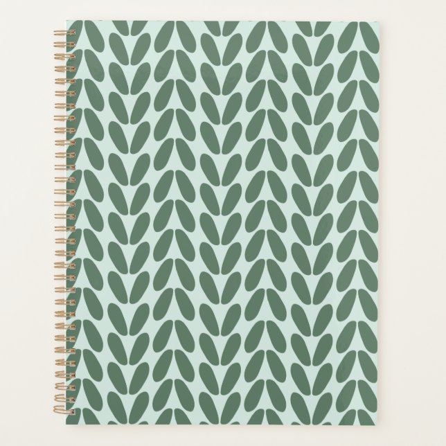 Agenda Hojas verdes de estilo Pastel Azul (Anverso)