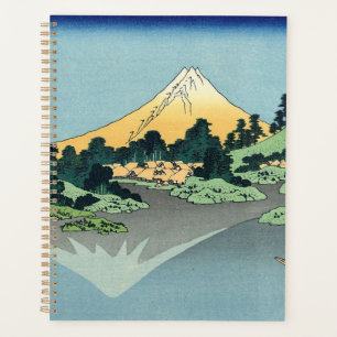Agenda Hokusai Monte Fuji reflexiona en el lago Kawaguchi