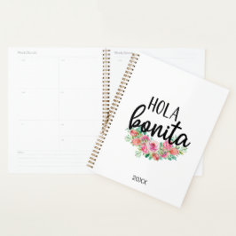Agenda Hola Bonita Rosas españoles Typografía Moda modern